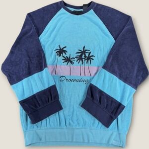 Fenty Puma by Rihanna Drowning Terry Cloth Sweatshirt Blue Unisex Small S